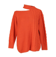 One-Shoulder Turtleneck Pullover