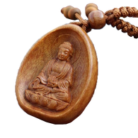 Sandalwood Lucky Buddha Keychain