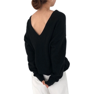 Slouchy V-Back Sweater