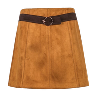 Waist Belt Velvet-like Skirt