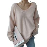 Women V-Neck Knitted Sweater