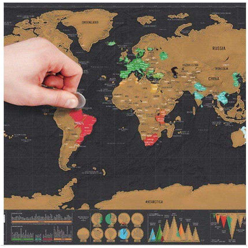 Deluxe World Scratch Map -  Free People - Bohochic - Music Festival