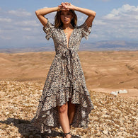 Leopard Print Ruffled Maxi