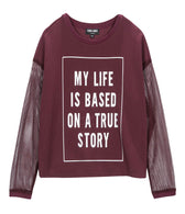 True Story Top with Sheer Sleeves