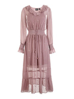 Starry Elastic Waist Chiffon Dress