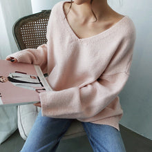 Women V-Neck Knitted Sweater