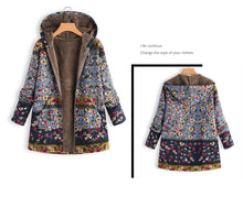 Vintage Floral Chic Hooded Jacket