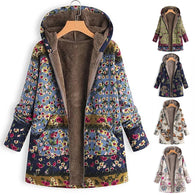 Vintage Floral Chic Hooded Jacket