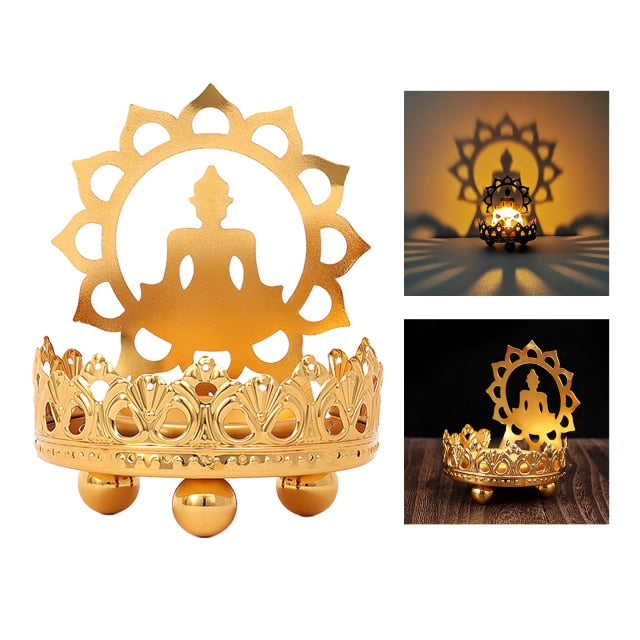 Tibetan Hollow Carved Buddha Candle Holder