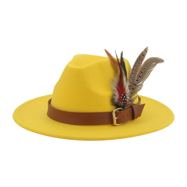 Colored Hat Feathers Yellow