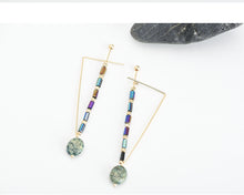 Green Natural Stone Drop Earrings