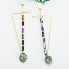 Green Natural Stone Drop Earrings