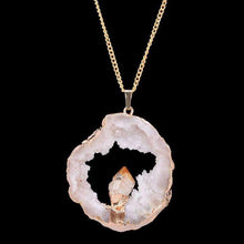 Hollow Crystal Power Druzy Necklace -  Free People - Bohochic - Music Festival