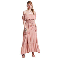 Pinky Ruffles Maxidress