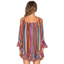 Rainbow Stripes Dress,dress,[product_vender],Mindful Bohemian