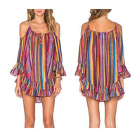 Rainbow Stripes Dress,dress,[product_vender],Mindful Bohemian