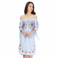 Off Shoulder Floral Straight Mini