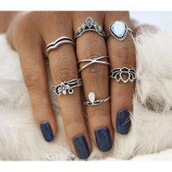 Lotus Ring Set,ring,Mindful Bohemian,Mindful Bohemian