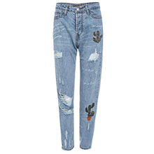 Embroidered Cacti Jeans -  Free People - Bohochic - Music Festival