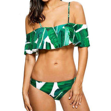 Palm Leaf Bandeau Bikini,swim,Mindful Bohemian,Mindful Bohemian