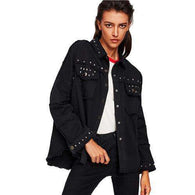Studded Fray Black Magic Jacket,jacket,Mindful Bohemian,Mindful Bohemian