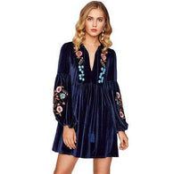 Winter Blues Velvet,dress,Mindful Bohemian,Mindful Bohemian