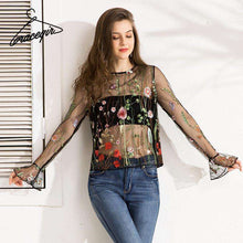 Embroidered Floral See-through Top -  Free People - Bohochic - Music Festival