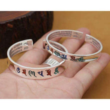 Handcrafted 999 Silver Bangle Tibetan OM Mani Padme Hum Bangle -  Free People - Bohochic - Music Festival