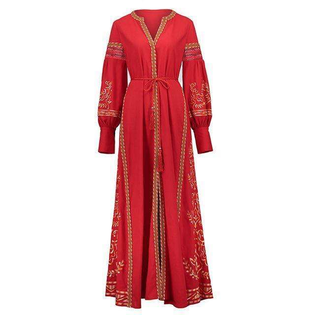 Red Moroccan Nights Dress,bohoartist,Mindful Bohemian,Mindful Bohemian
