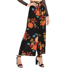 Japanese Floral High Waist Vacation Trousers,pants,Mindful Bohemian,Mindful Bohemian