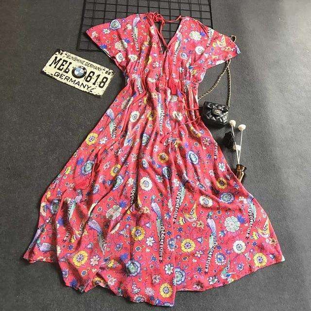 Retro Floral Maxi Dressdress