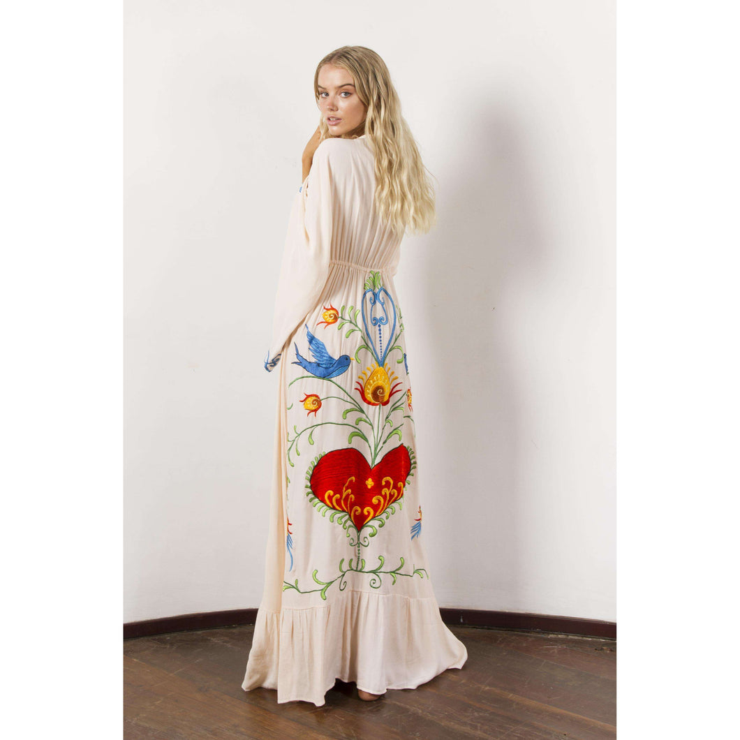 Embroidered BlueBird Women Maxi Dress | Everything Bohemian | Mindful Bohemian Shop Embroidered BlueBird Women Maxi Dress | Everything Bohemian | Mindful Bohemian Shop