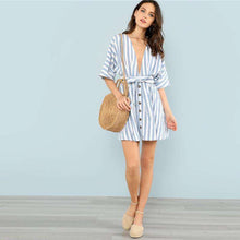 Button Front Striped Boating Dress -  Free People - Bohochic - Music Festival