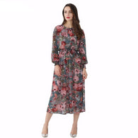 Vintage Floral Chiffon Dress