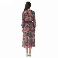 Vintage Floral Chiffon Dress