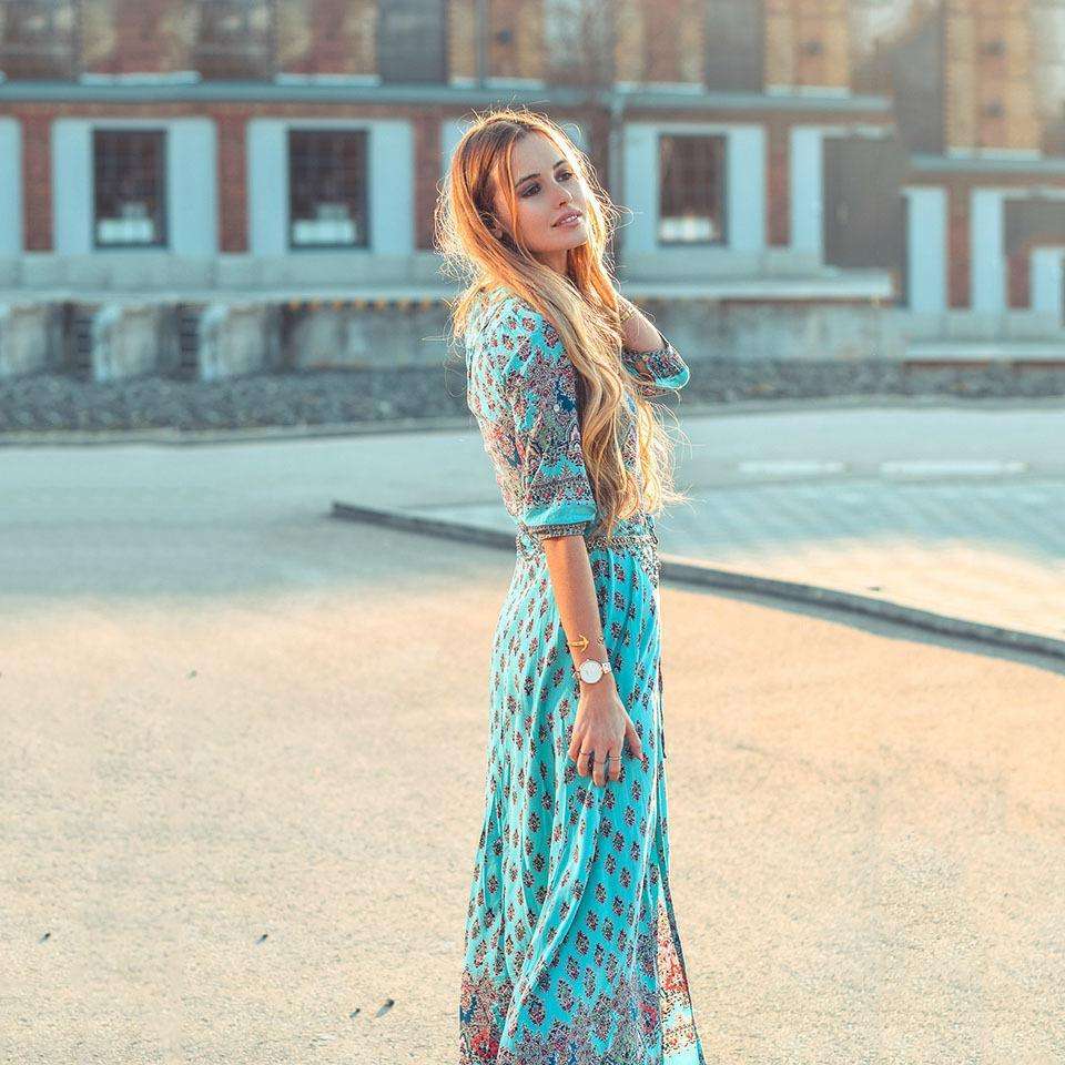 boho babe dress Boho Babe Color Block Floral Mini Dress in Navy Curves