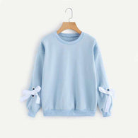 Eyelet Tie Sleeve Sweatshirtsweater