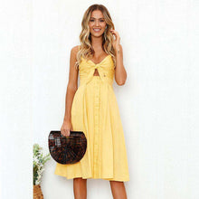 Knot Front Button Up Summer Sun Dress,,[product_vender],Mindful Bohemian