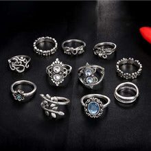 Lotus, Elephant and Flowers Midi Ring Set,accessories,[product_vender],Mindful Bohemian