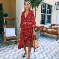 Vintage Floral Midi Dressdress