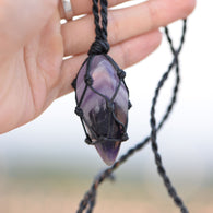 Hemp Wrapped Crystal Necklace