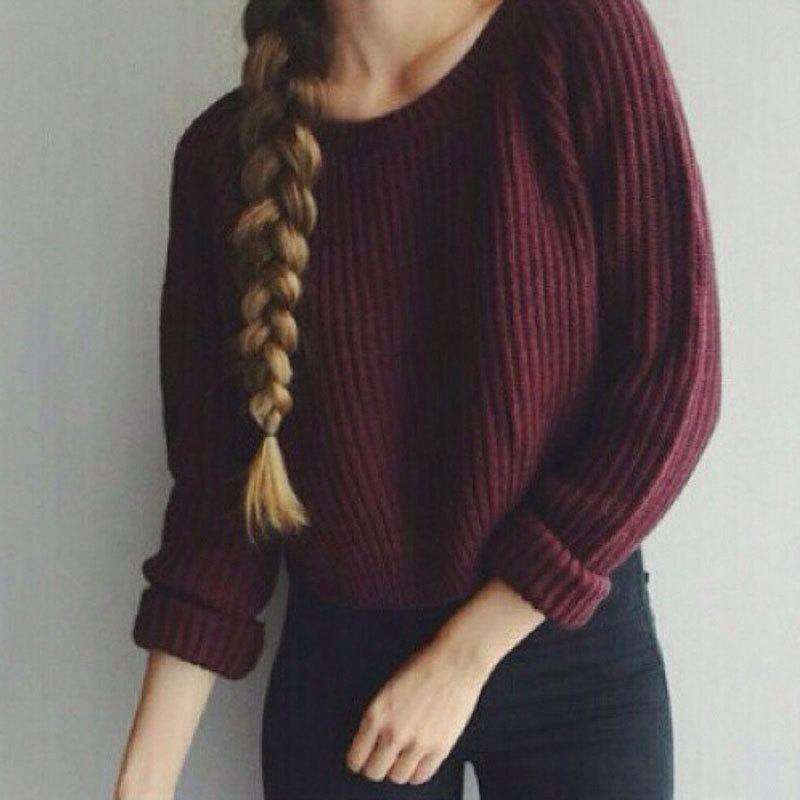 Cozy Crop Knitted Sweatersweater