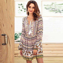 Floral Ethnic Tasseled Minidress