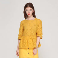 Hollow Out Pleated Top