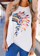 Tribal Feathers Tank Top
