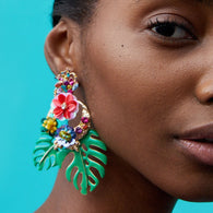 Vintage Vibrant Floral Earrings