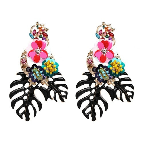 Vintage Vibrant Floral Earrings